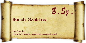 Busch Szabina névjegykártya